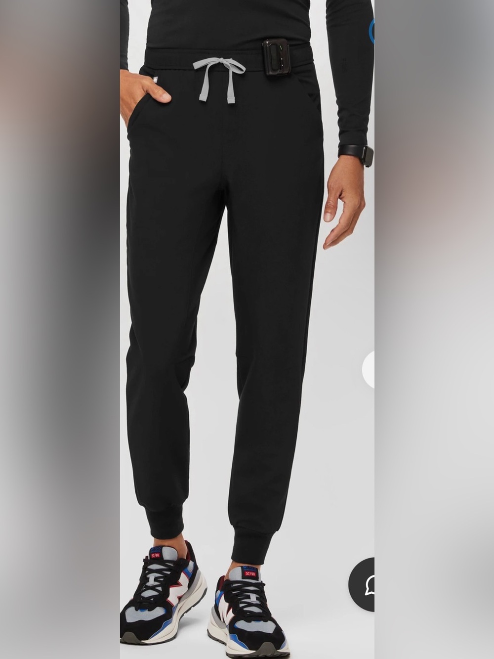 Figs Men's Black Jogger Sweatpants with Drawstring